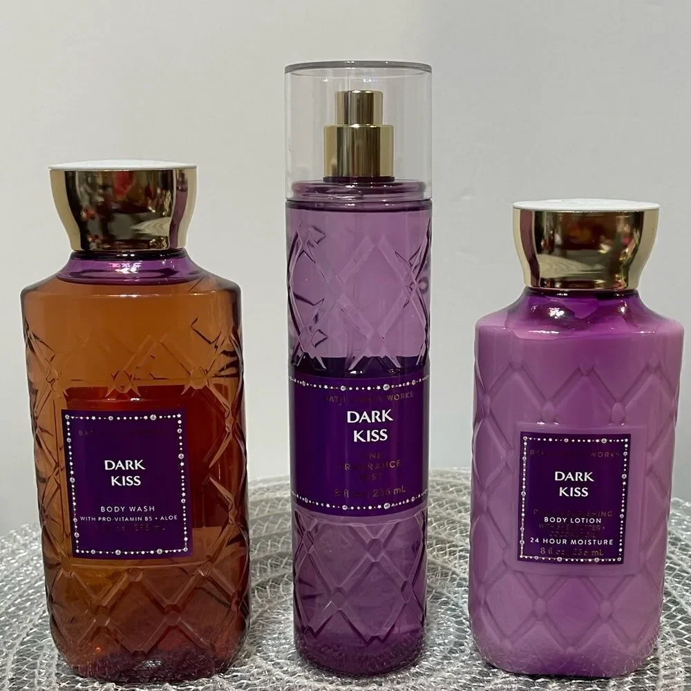 BBW Dark Kiss Fragrance Mist, Body Wash and Body Lotion set of 3 NWT